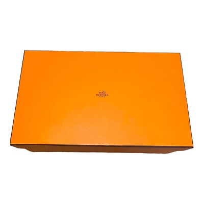 Authentic Hermes Paris Orange Empty Sneaker Shoe Box 14