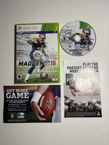 Madden NFL 15 (Microsoft Xbox 360, 2014) CIB Complete w/Manual Tested