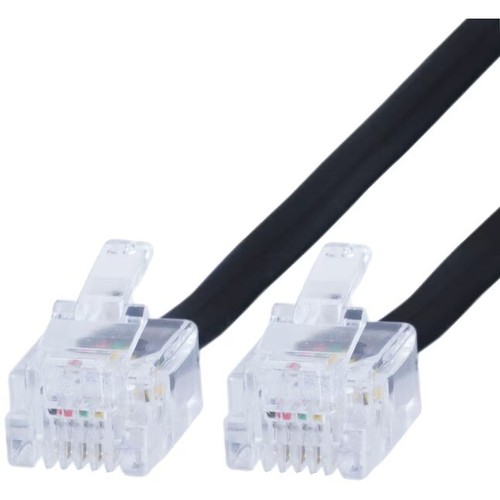 Telephone Line Cord, 10ft - Black (RJ-11) - Picture 3 of 4