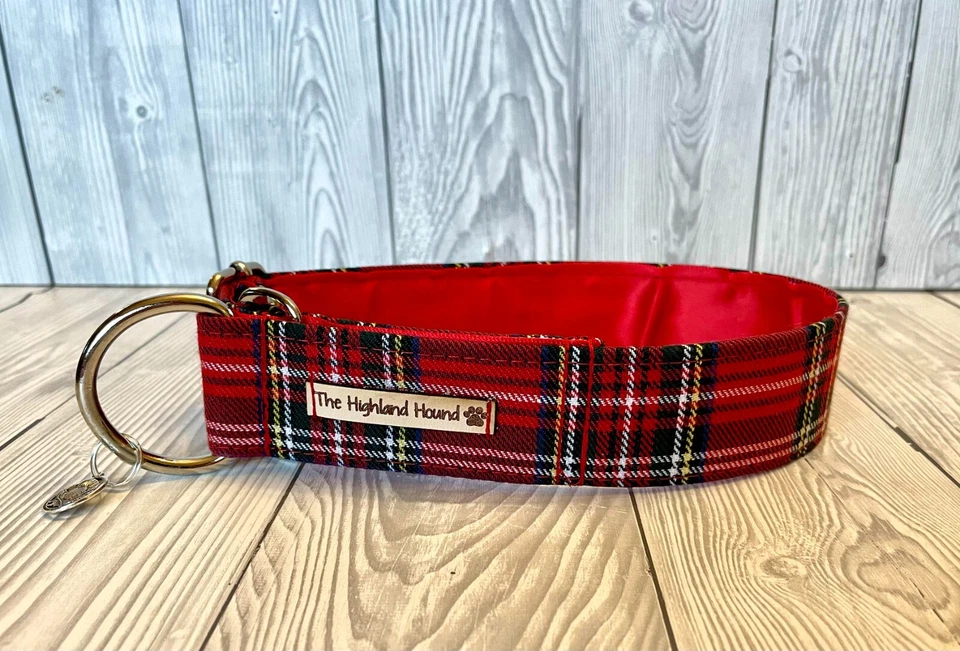 2" Royal Stewart Handmade Fishtail Martingale Dog Collar Greyhound, Whippet - Image 4 of 4