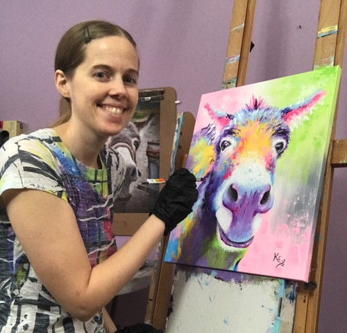 Impresión de arte de burro por Krystle Cole - arte caprichoso de animales de granja, pintura de burro - Imagen 5 de 8