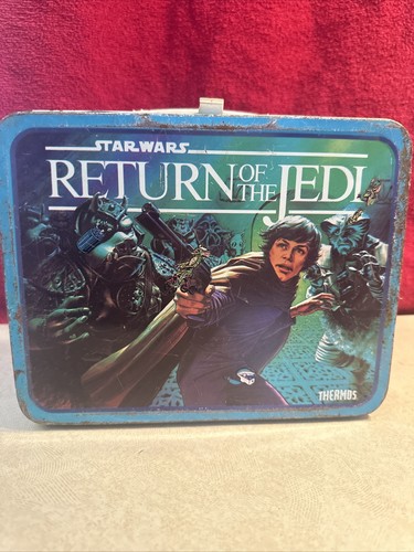 1983 Star Wars Return of the Jedi Vintage Metal Lunch Box with Thermos - Picture 3 of 15