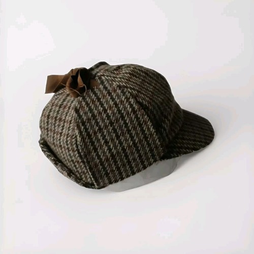 Vintage Llechwedd Slate Caverns Mens Collapsing Deerstalker Wool Tweed Hat-Small - Picture 9 of 15