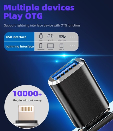 iPhone OTG Adapter(2Pack)USB Female to Lightning Male USB 2 Pack - Afbeelding 6 van 7