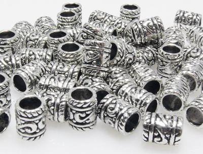 Metallperlen Metallspacer 4x7mm silber//gold 20 Stück SERAJOSY Zwischenperlen