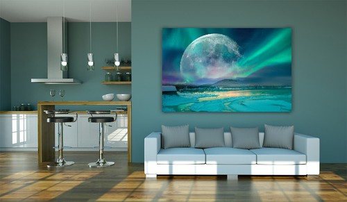 Northern Lights Aurora Borealis Tromso Norway NASA Canvas Wall Art Picture Print - Picture 2 of 5