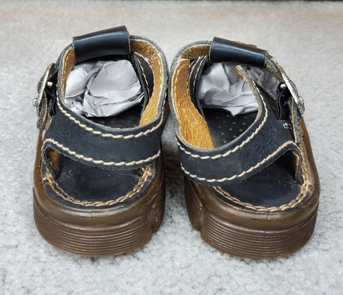 Dr. Martens Kids Size 10 Black Leather Slingback Sandals Made in England 6446 - Picture 4 of 7