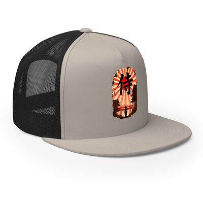 Samurai Rising Sun Snapback Japan Flag Flat Bill Trucker Cap Gothic Anime