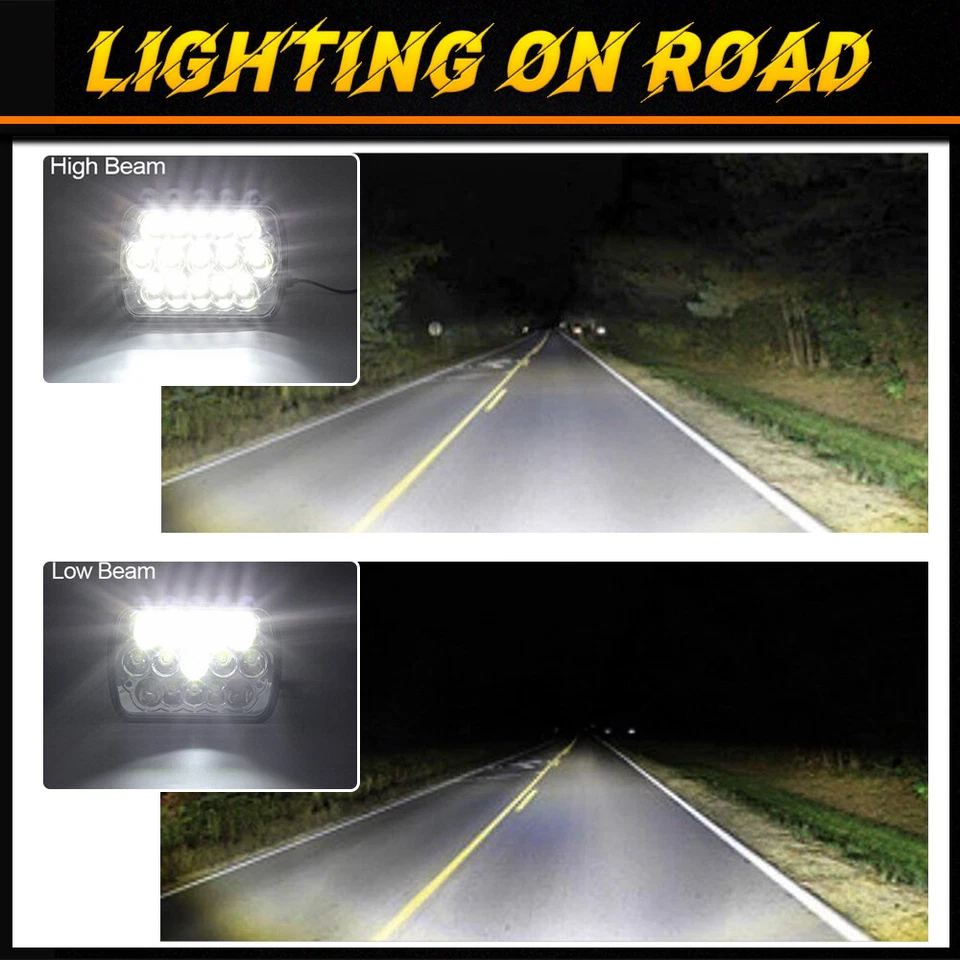 Faros LED 5x7"7x6" haz alto para Ford F150 F250 F350 Ranger 1976-1986 2 un. Foto 3 de 4