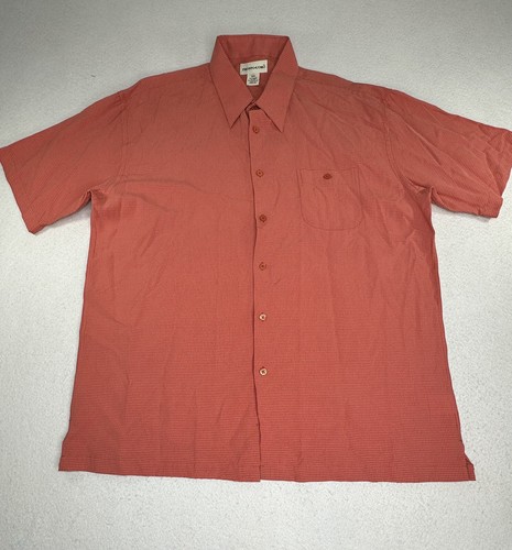 Pronto Uomo Mens Button Up Shirt Terracota Short Sleeve Size 2XL - Picture 2 of 7