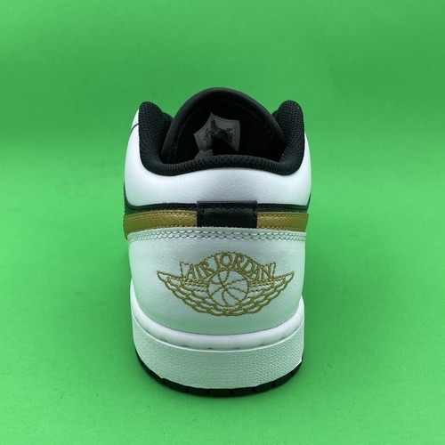 Nike Air Jordan 1 Halbschuhe weiß metallic gold schwarz Herren Größe 11 553558-172 - Bild 4 von 6