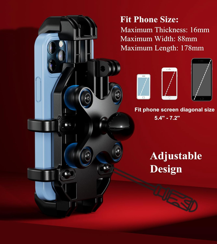 BRCOVAN Supporto Telefono Stelo Forcella Moto con Ammortizzatore Vibrazioni, Hea Regolabile - Foto 6 di 12