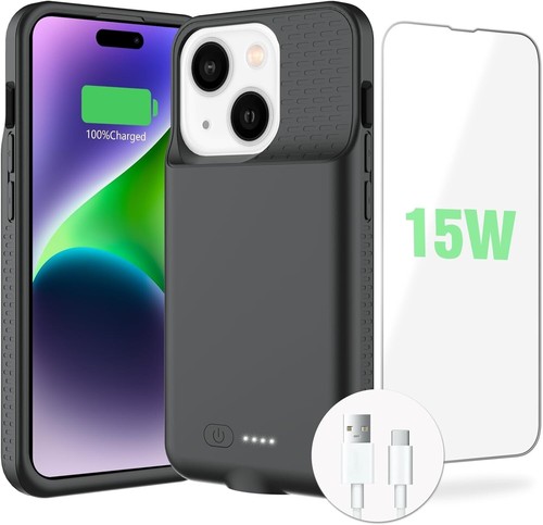 Bopps iPhone 15 Pro, 6,1" 7000mAh Ultra Slim Akku Ladecase