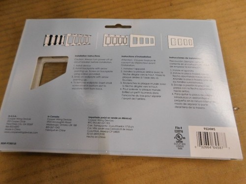 Eaton Aspire 9524WS schraubenlose Wandplatte 4-Gang weiß satiniert - 3er Box - Bild 4 von 5