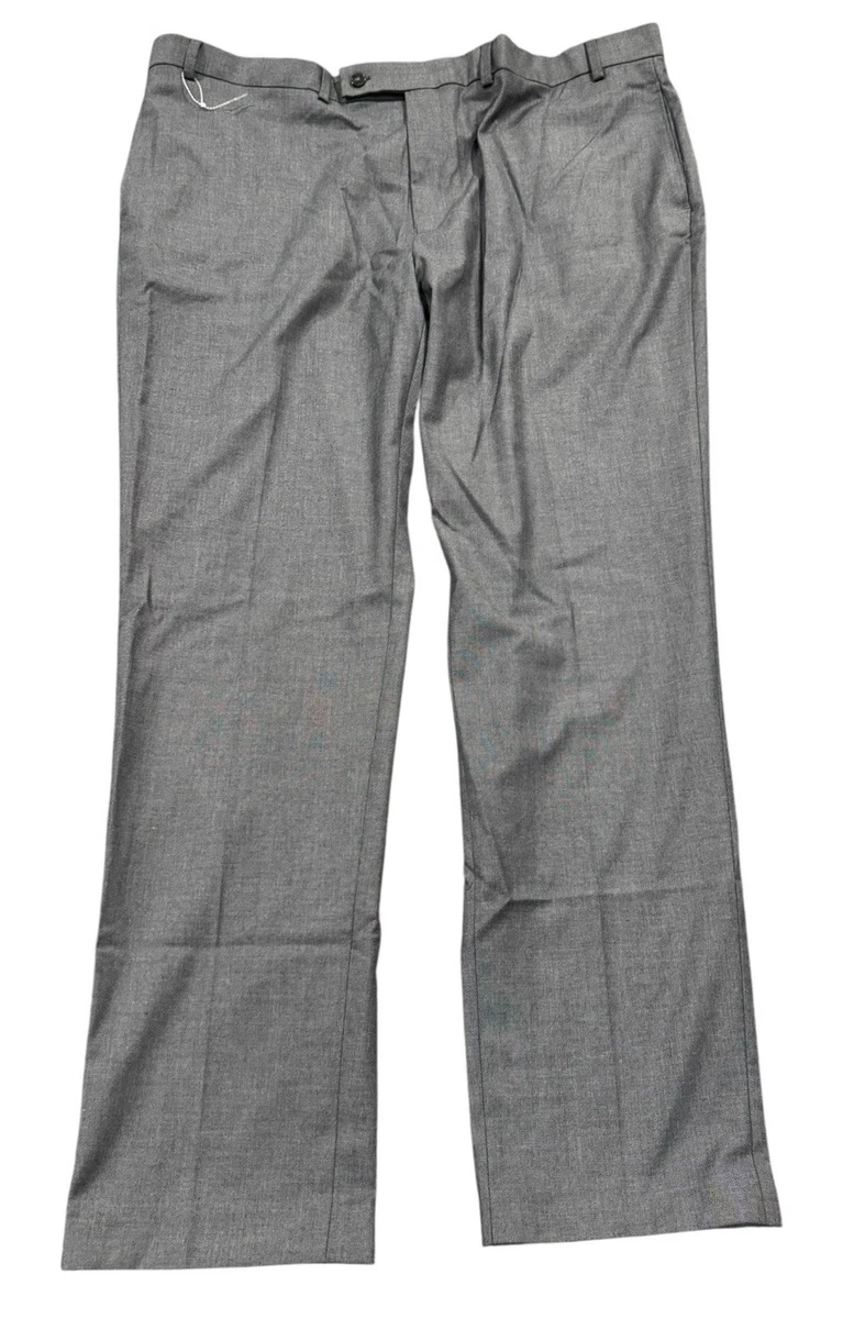 slim fit dress slacks Van Heusen Men's Big & Tall Big and Tall Stain Shield Stretch Straight Fit Flat Front Dress Pant main image 1