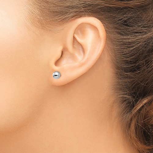 Avariah 14K Weißgold poliert 6 mm Kugelpfosten Ohrringe - Bild 3 von 5