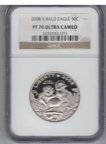 2008 S BALD EAGLE 50C NGC GRADED BY NGC PF70 OLTRA CAMEO