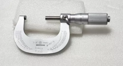 Mitutoyo 101-118 Micrometer 1-2" w/Friction Thimble Carbide Tipped Vintage