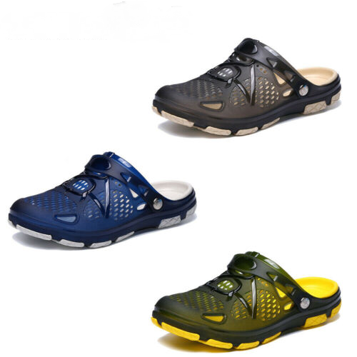 Men's Clogs Garden Sandals Summer Water Shoes Barefoot Slip On Flat Beach Swim - Picture 2 of 15