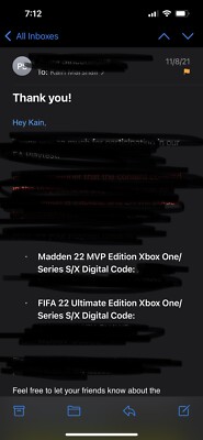digital codes for Fifa 22 Ultimate Edition and Madden 22 MVP Edition Xbox Series