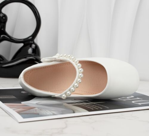 - Girls Mary Jane Dress Shoes Ballerina Flats of Child for School Wedding Par... - Picture 3 of 7