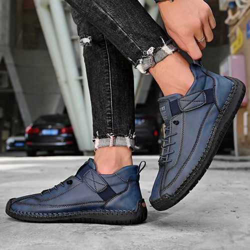 Winter Herren Stiefeletten Arbeitsstiefel Atmungsaktiv Leder Flach Leger Wandern Turnschuhe - Bild 24 von 29