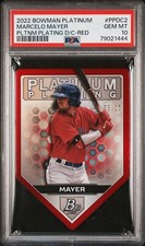 2022 BOWMAN PLATINUM PLATINUM PLATING DIE-CUT RED MARCELO MAYER 8/10 PSA 10