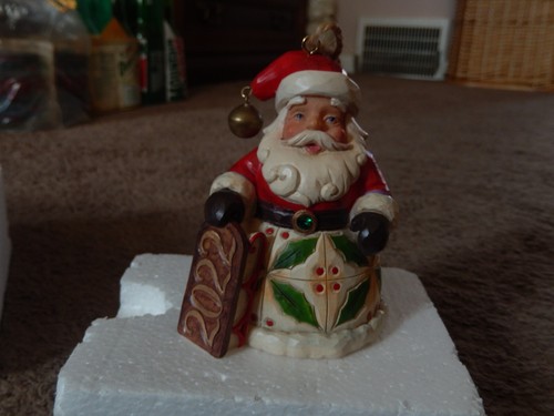Jim Shore Enesco Santa With Sled And Bell- Christmas Ornament New Open Box - Picture 1 of 15