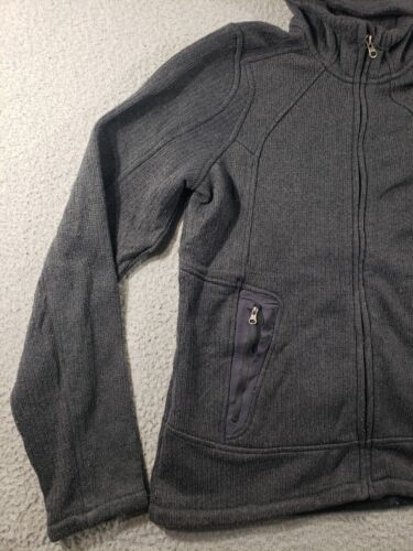 Athleta Hoodie Women's Medium Gray Full Zip Knit Sweatshirt Stretch Casual - Picture 2 of 15