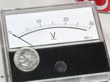 NEW 30 V DC 30V VDC DC VOLT ANALOG VOLTS MIRROR SCALE PANEL METER RV VOLTMETER