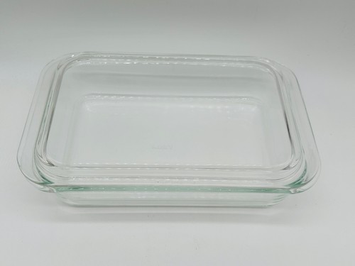 Vintage Pyrex 604-B Trasparente 2,3 litri Rettangolare Teglia da Forno e Coperchio 604-C - Foto 2 di 11