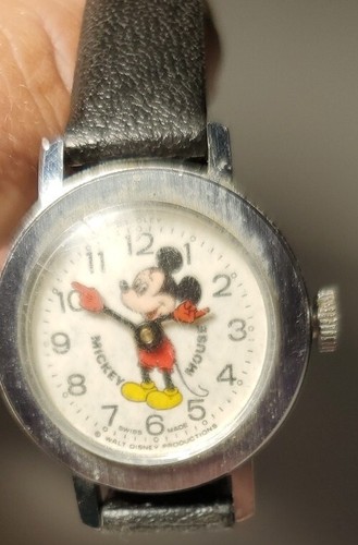 Vintage Walt Disney Swiss Made Mickey Mouse Armbanduhr nicht getestet Wind??? - Bild 3 von 7