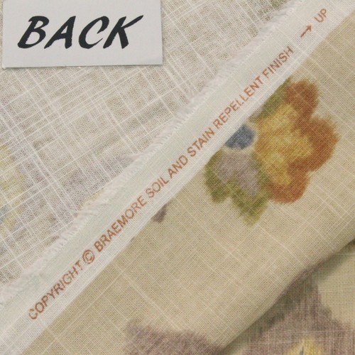 BRAEMORE KAZOO AMBER SAND JACOBEAN FLORAL LINEN MULTIPURPOSE FABRIC 1 YARD 54"W - Picture 5 of 6