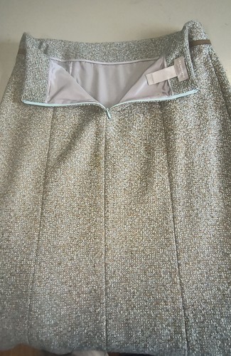 Liz Claiborne 2 Piece Fashion Wool Tweed Suit Set Green Grey Size 8 Women Dress - Picture 11 of 15