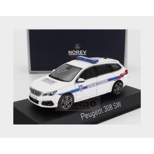 1:43 NOREV Peugeot 308 Gt Sw Station Wagon Police Municipale 2020 White NV473943 - Picture 2 of 2