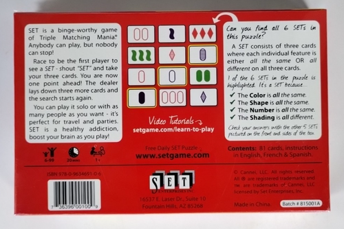 SET - Family Game of Visual Perception - Award-Winning Card Game - NEW/SEALED - Picture 2 of 2