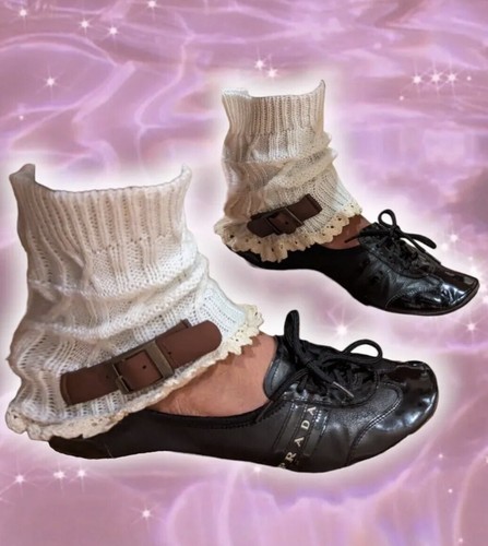Prada Vintage Ballet Flats Leather- Sz 37 / 6.5 US Size - Picture 4 of 9