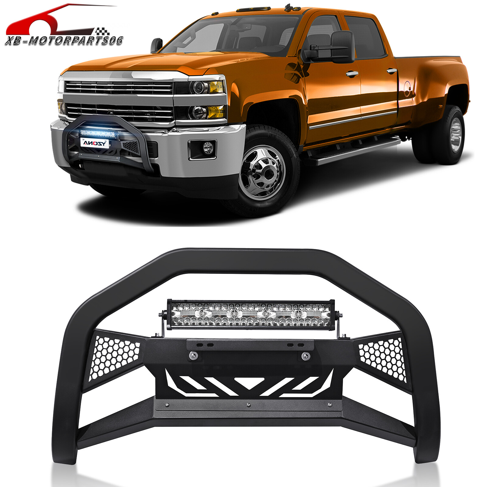 Bull Bar Front Grille Guard Bumper For 2007-2018 Chevy Silverado&GMC Sierra 1500