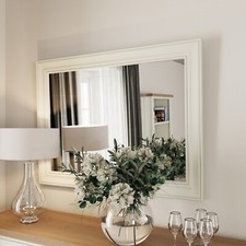 Image of Cream Large Wall Mirror W120 x H90cm Brand New Home Furnishings Collection Only