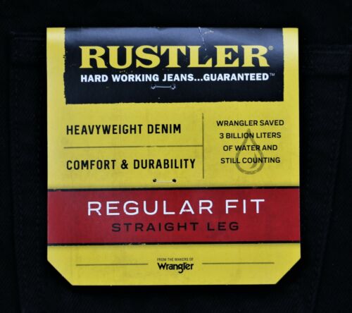 Neu Rustler by Wrangler Herrenjeans normale Passform gerade Beine alle Größen - Bild 3 von 18