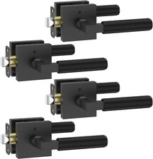 Matte Black Privacy Door Handles - 4 Pack Heavy Duty Knurled Levers