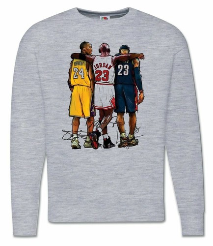 Felpa Basket NBA CAMPIONI Michael Jordan Lebron James Kobe Bryant Girocollo - Foto 5 di 5