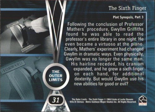 The Outer Limits PREMIERE EDITION BASE / BASIC CARDS 1 TO 73 BY RITTENHOUSE - Picture 72 of 155
