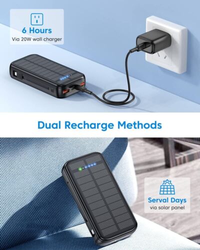 Powerbank 30000mAh 20W Ricarica Rapida Caricatore Portatile energia solare 4 ing - Bild 5 von 6