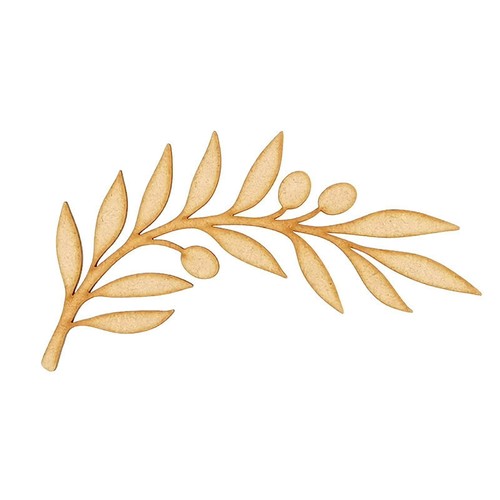 Rama de olivo MDF formas artesanales madera en blanco decoración adorno familia - Imagen 2 de 4