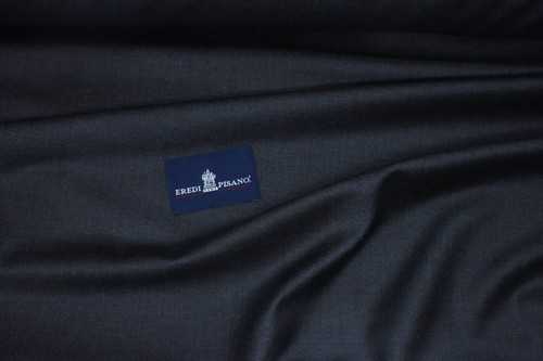 Stahl/Eisen einfarbig grau Premium Kammgarn Wolle Anzugstoff 150er Eredi Pisano Roma - Bild 35 von 41