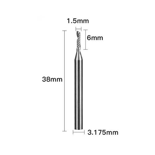 5P Single-Edge Spiral Milling Cutter Shank Diameter 3.175mm Engraving Mill Blade - Picture 4 of 25