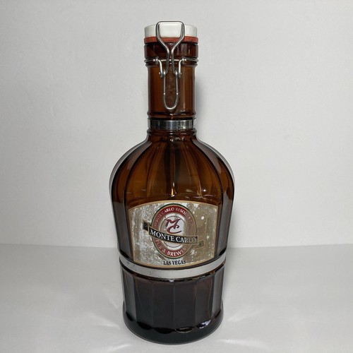Tapa de porcelana con mango de peltre de vidrio de 0,53 galones (2 L) Monte Carlo Brewery Growler - Imagen 2 de 14