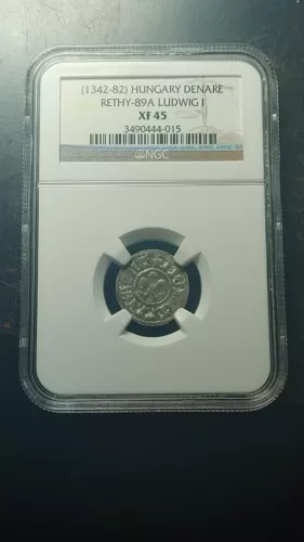(1342-1382) Hungary Silver Denar Ludwig I NGC XF45                          2602