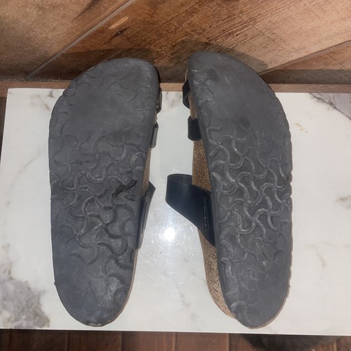 Birkenstock BETULA Arizona Black Suede Leather Slide 2 strap Sandal Womens 7 38 - Picture 7 of 8
